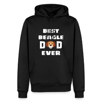 Best Beagle Papa Dogs Father's Day Gift Beagle - Men’s Premium Organic Hoodie - black - Front - Nico (187cm)