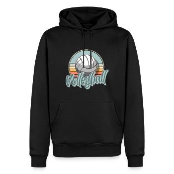 Volley-ball - Sweat à capuche Premium bio Homme - noir - Devant - Nico (187cm)