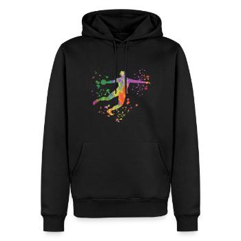 Diskuswerfer Colorsplash Diskuswurf - Männer Premium Bio Hoodie - Schwarz - Vorne - Nico (187cm)