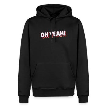 Oh yes! - Cool statement design - Men’s Premium Organic Hoodie - black - Front - Nico (187cm)