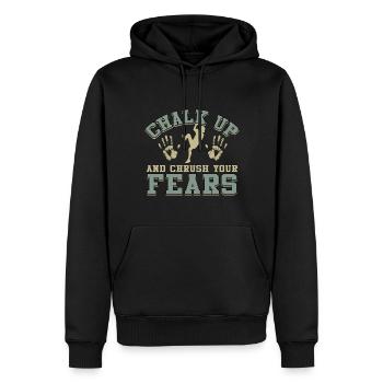 Kreide Und Zerquetsche Deine Ängste Beim Bouldern - Männer Premium Bio Hoodie - Schwarz - Vorne - Nico (187cm)