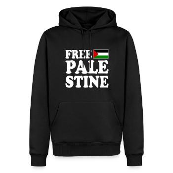 Free palestine - Sweat à capuche Premium bio Homme - noir - Devant - Nico (187cm)
