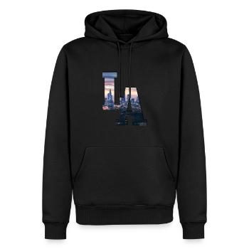 Los Angeles, Californie, Los Angeles - Sweat à capuche Premium bio Homme - noir - Devant - Nico (187cm)
