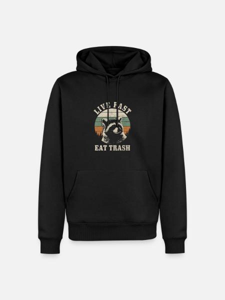 Raccoon Funny Gift - Men’s Premium Organic Hoodie - black
