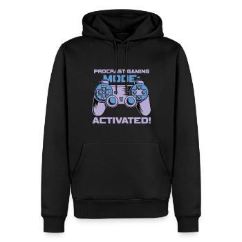 Gamer Procrastimode de jeu activé - Sweat à capuche Premium bio Homme - noir - Devant - Nico (187cm)
