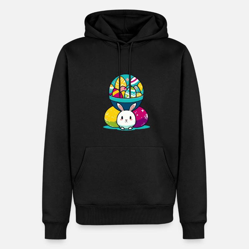 Osterhasen Ei mit Eierkorb - Männer Premium Bio Hoodie - undefined