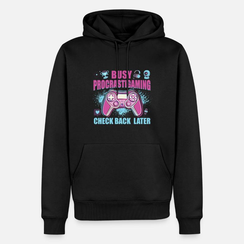 Gamer Occupé Procrastigaming Gaming - Sweat à capuche Premium bio Homme - noir
