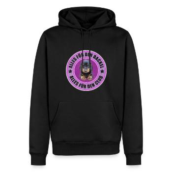 Teckel - Chien de toit - Tout pour le teckel - Sweat à capuche Premium bio Homme - noir - Devant - Nico (187cm)