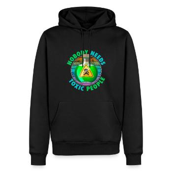 Nobody Needs Toxic People - Männer Premium Bio Hoodie - Schwarz - Vorne - Nico (187cm)