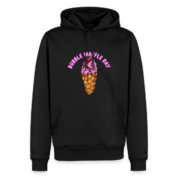 Bubble Waffle Day | Egg Waffle Foodtrend - Männer Premium Bio Hoodie - Schwarz - Vorne - Nico (187cm)