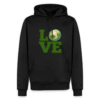 LOVE BRUSSELS SPROUTS - LOVE BRUSSEL SPROUTS - Men’s Premium Organic Hoodie - black - Front - Nico (187cm)