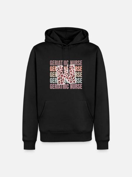 Leopard Geriatric Nurse Life - Men’s Premium Organic Hoodie - black