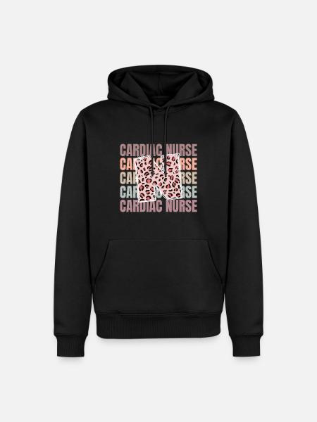 Leopard Herzkrankenschwester Leben - Männer Premium Bio Hoodie - Schwarz
