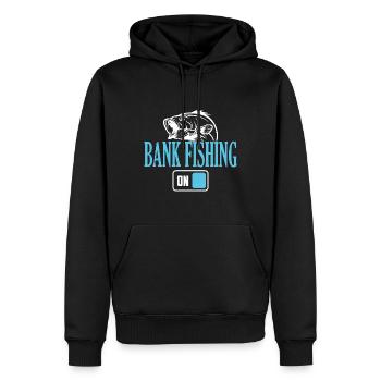 Mode de pêche Fisherman Bank activé - Sweat à capuche Premium bio Homme - noir - Devant - Nico (187cm)