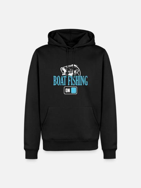 Fischerboot Angelmodus Ein - Männer Premium Bio Hoodie - Schwarz