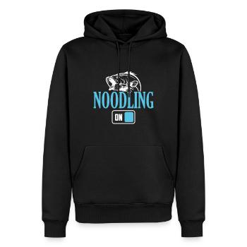 Mode nouilles du pêcheur activé - Sweat à capuche Premium bio Homme - noir - Devant - Nico (187cm)
