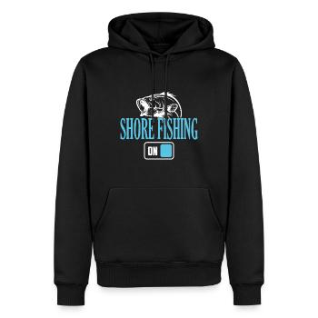 Mode de pêche côtière du pêcheur activé - Sweat à capuche Premium bio Homme - noir - Devant - Nico (187cm)