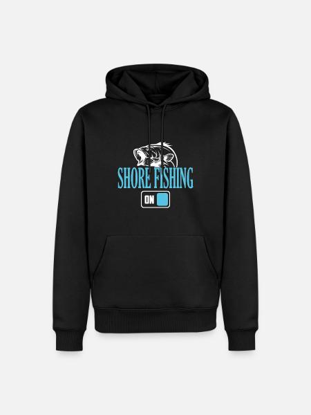 Fisherman Shore Angelmodus Ein - Männer Premium Bio Hoodie - Schwarz