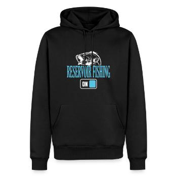 Mode de pêche du réservoir Fisherman activé - Sweat à capuche Premium bio Homme - noir - Devant - Nico (187cm)