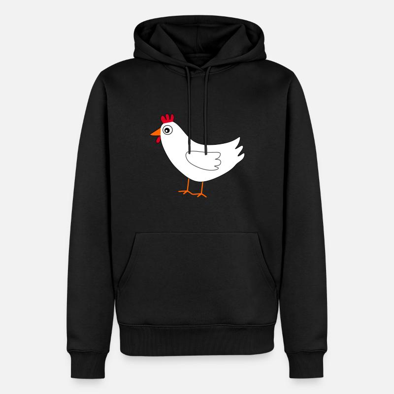poulet blanc drôle - Sweat à capuche Premium bio Homme - noir