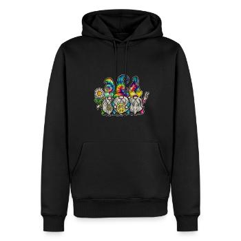 Hippie Gnomes Peace Tie Dye - Männer Premium Bio Hoodie - Schwarz - Vorne - Nico (187cm)