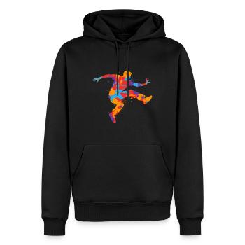 Parkour Freerunning Freerunner coloré Parkour Runner - Sweat à capuche Premium bio Homme - noir - Devant - Nico (187cm)