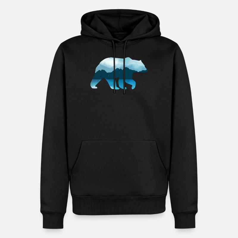 Ours - Sweat à capuche Premium bio Homme - noir