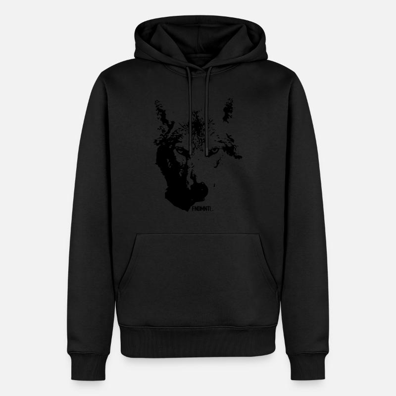 Fundamental Wolf - Männer Premium Bio Hoodie - Schwarz