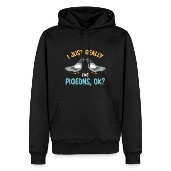 Pigeons Pigeons Pigeons Amateurs Cadeau - Sweat à capuche Premium bio Homme - noir - Devant - Nico (187cm)
