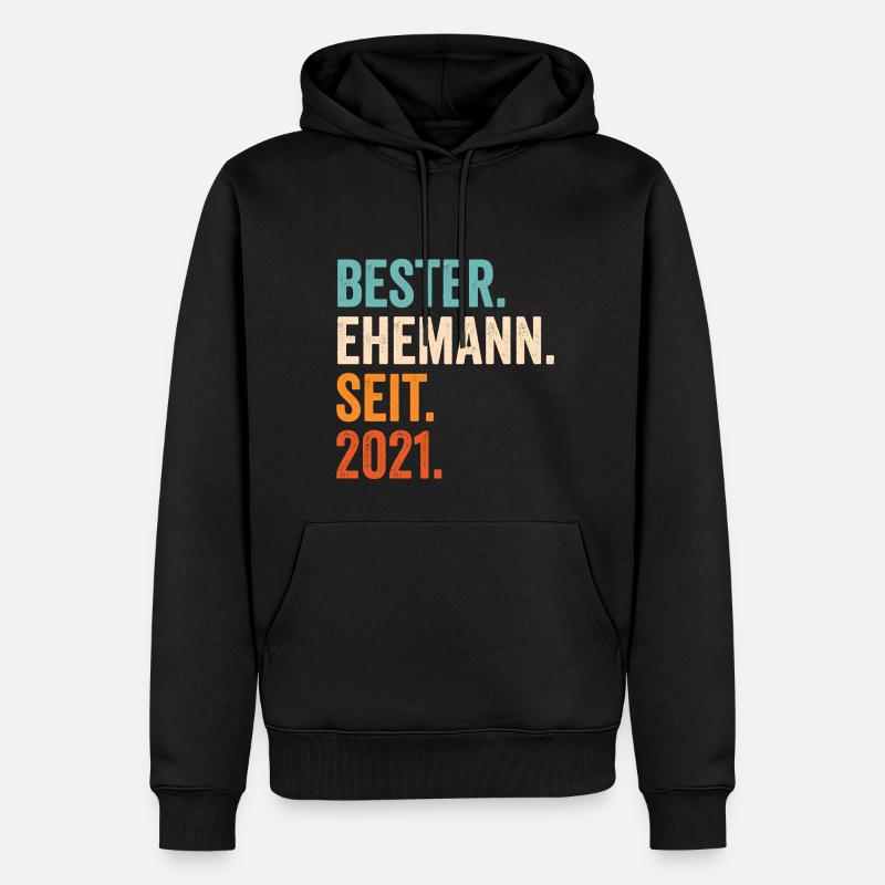 bester ehemann seit 2021 - Männer Premium Bio Hoodie - Schwarz