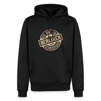 Ich bin ein Berliner aus Berlin Gesundbrunnen - Männer Premium Bio Hoodie - Schwarz - Vorne - Nico (187cm)
