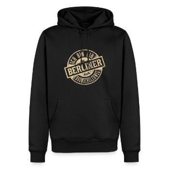Ich bin ein Berliner aus Berlin Baumschulenweg - Männer Premium Bio Hoodie - Schwarz - Vorne - Nico (187cm)