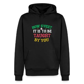 Wie süß es ist, von dir belehrt zu werden, Lehrergeschenk - Männer Premium Bio Hoodie - Schwarz - Vorne - Nico (187cm)