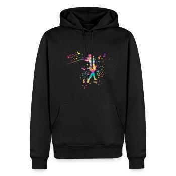 Speerwurf Colorsplash Speerwurf - Männer Premium Bio Hoodie - Schwarz - Vorne - Nico (187cm)