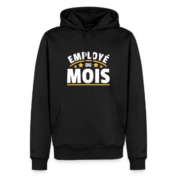Employé Du Mois Employee of the Month Récompense - Sweat à capuche Premium bio Homme - noir - Devant - Nico (187cm)