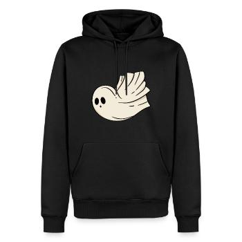 Halloween fantôme - Sweat à capuche Premium bio Homme - noir - Devant - Nico (187cm)