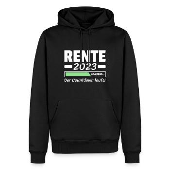 Rente 2023 Der Countdown Läuft Rentner Sprüche - Männer Premium Bio Hoodie - Schwarz - Vorne - Nico (187cm)