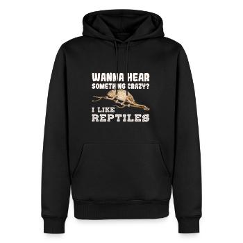 Vous voulez entendre quelque chose de fou? J’aime les reptiles - Sweat à capuche Premium bio Homme - noir - Devant - Nico (187cm)