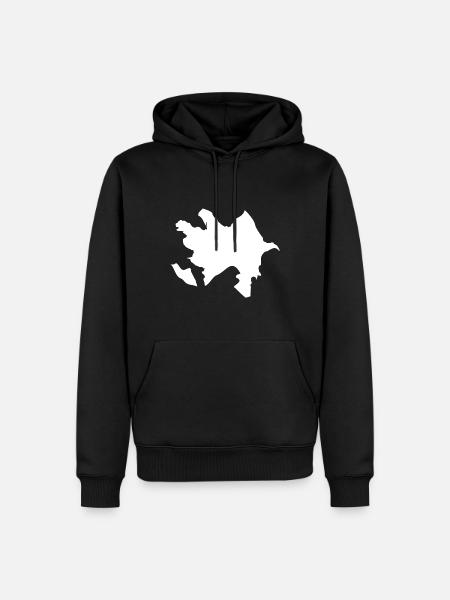 Azerbaijan map flag - Men’s Premium Organic Hoodie - black