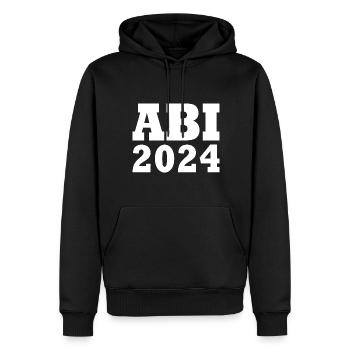 Abi 2024 - Männer Premium Bio Hoodie - Schwarz - Vorne - Nico (187cm)