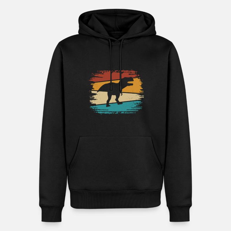 T-Rex - Männer Premium Bio Hoodie - Schwarz