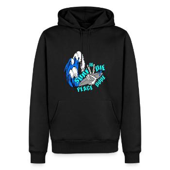Surfer-Fans einzigartige Designs - Männer Premium Bio Hoodie - Schwarz - Vorne - Nico (187cm)