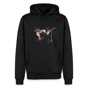 Hochspringer Wasserfarben Hochsprung - Männer Premium Bio Hoodie - Schwarz - Vorne - Nico (187cm)