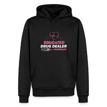 Nurse Life, Krankenschwester, Pflegekraft - Männer Premium Bio Hoodie - Schwarz - Vorne - Nico (187cm)