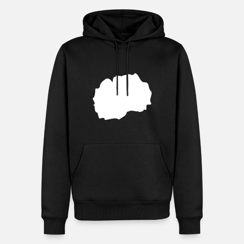 Drapeau de la carte Macédoine - Sweat à capuche Premium bio Homme - noir