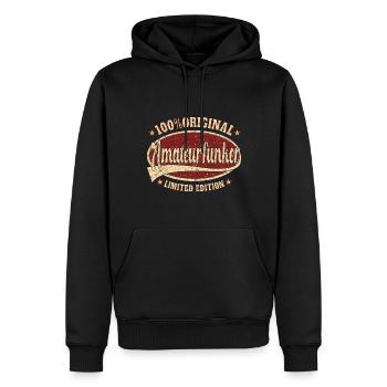 amateurfunker 100% Original - Männer Premium Bio Hoodie - Schwarz - Vorne - Nico (187cm)
