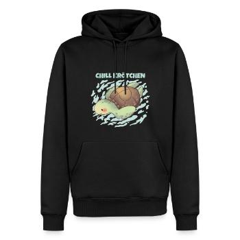 Chill Toad Turtle Chill Turtle Relax - Sweat à capuche Premium bio Homme - noir - Devant - Nico (187cm)
