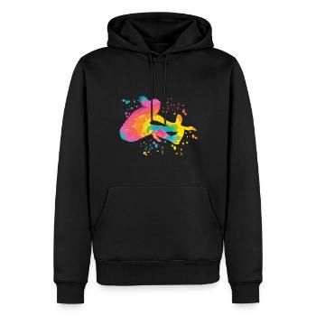 Weitspringer Weitspringen Kinder Weitsprung - Männer Premium Bio Hoodie - Schwarz - Vorne - Nico (187cm)