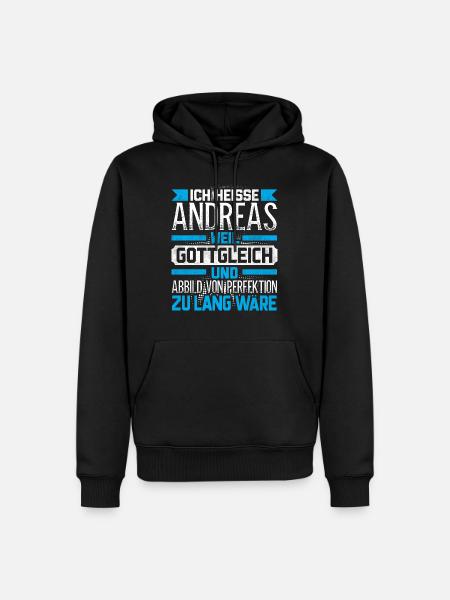 ANDREAS - Gottgleich - Männer Premium Bio Hoodie - Schwarz