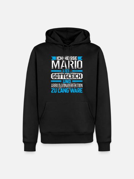 MARIO - Gottgleich - Männer Premium Bio Hoodie - Schwarz